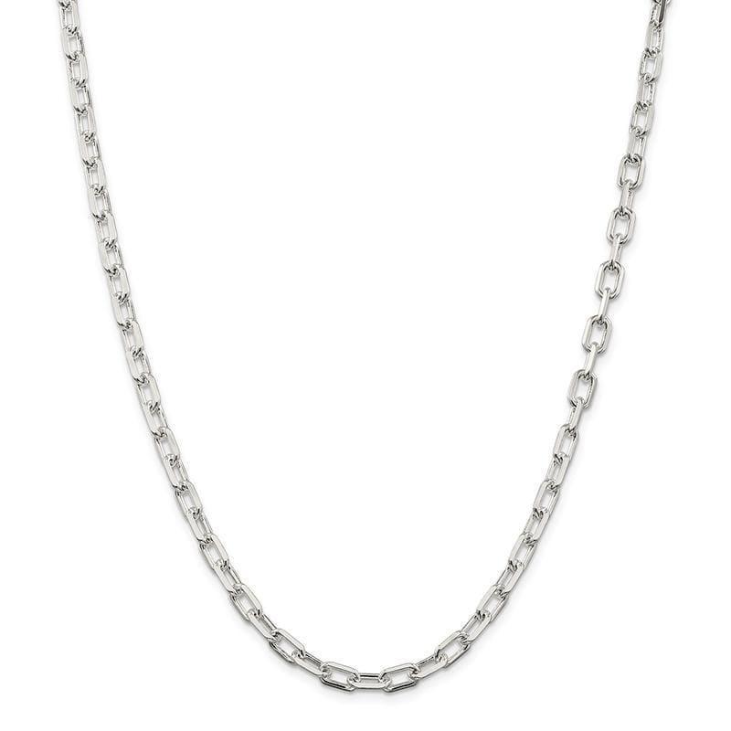 Sterling Silver 5.5mm Fancy Diamond-cut Open Link Cable Bracelet - Seattle Gold Grillz