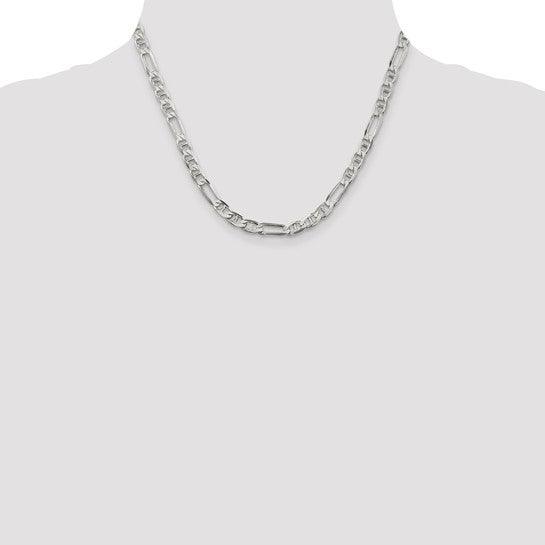 Sterling Silver 5.5mm Figaro Anchor Chain - Seattle Gold Grillz