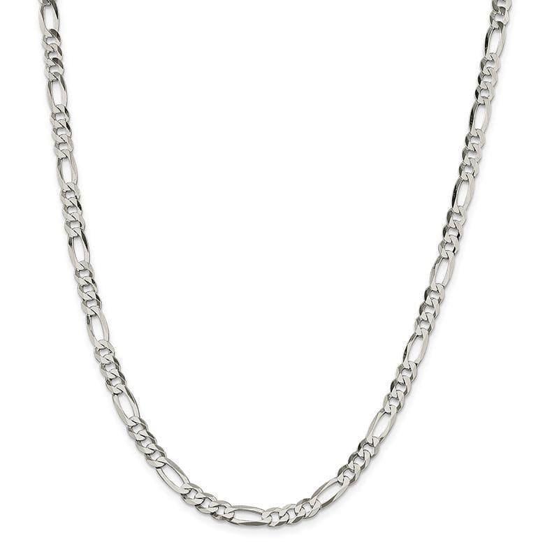 Sterling Silver 5.5mm Polished Flat Figaro Chain - Seattle Gold Grillz