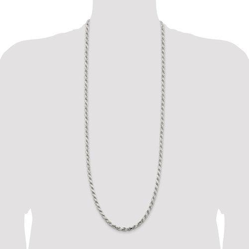 Sterling Silver 5.75mm Diamond-cut Rope Chain - Seattle Gold Grillz