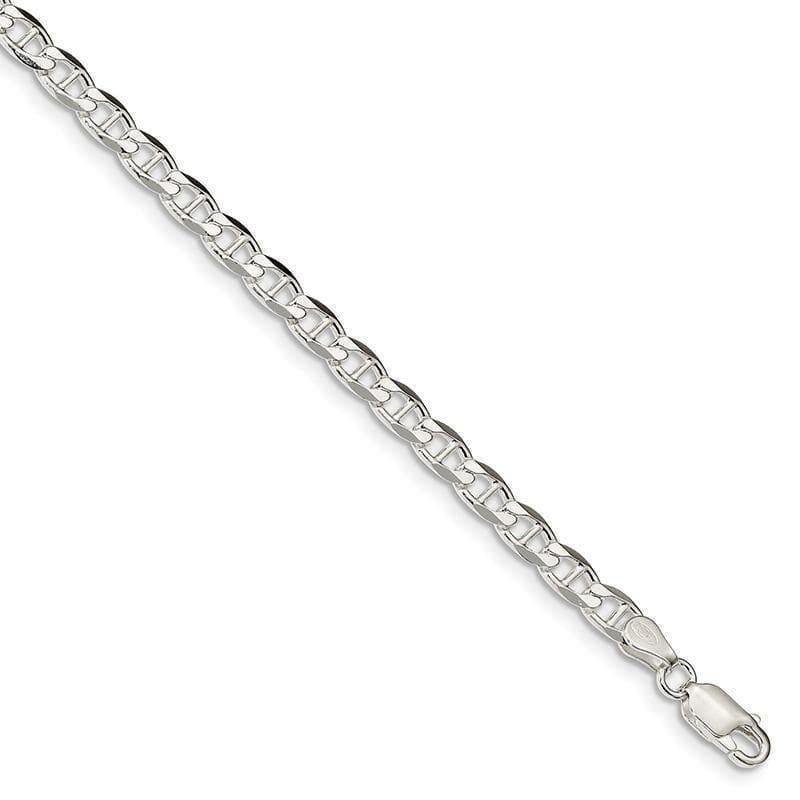 Sterling Silver 5.7mm Anchor Bracelet - Seattle Gold Grillz