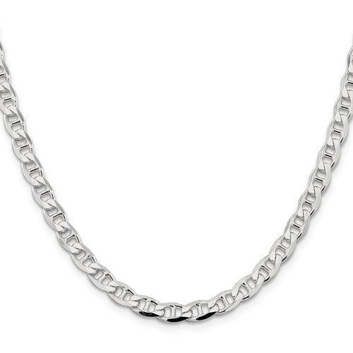 Sterling Silver 5.7mm Flat Anchor Chain - Seattle Gold Grillz