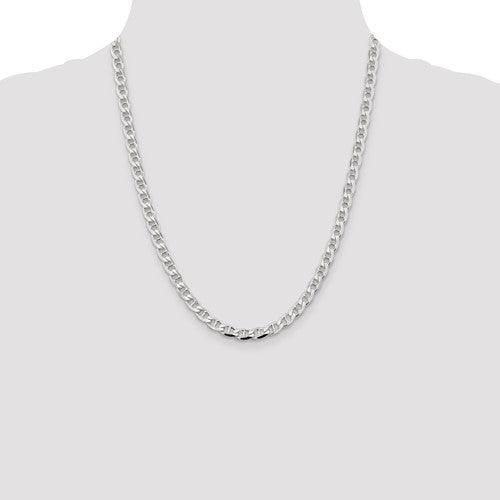 Sterling Silver 5.7mm Flat Anchor Chain - Seattle Gold Grillz