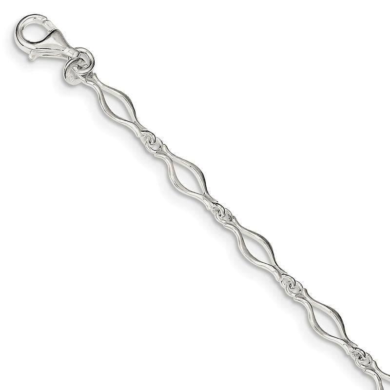 Sterling Silver 5mm Fancy Link Bracelet | Weight: 3.71 grams, Length: 7.25mm, Width: mm - Seattle Gold Grillz