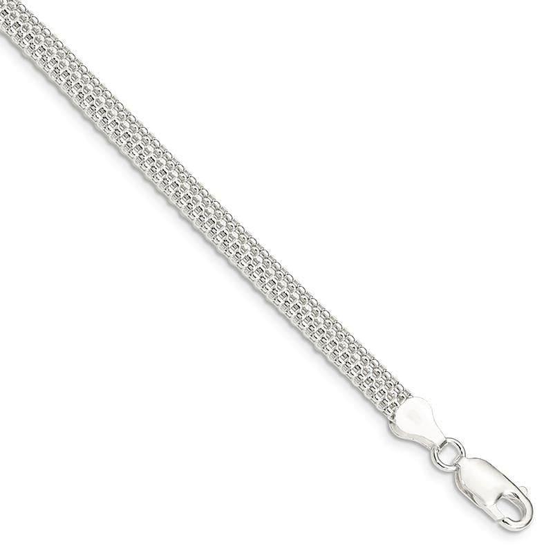 Sterling Silver 5mm Mesh Bracelet | Weight: 3.38 grams, Length: 7mm, Width: mm - Seattle Gold Grillz