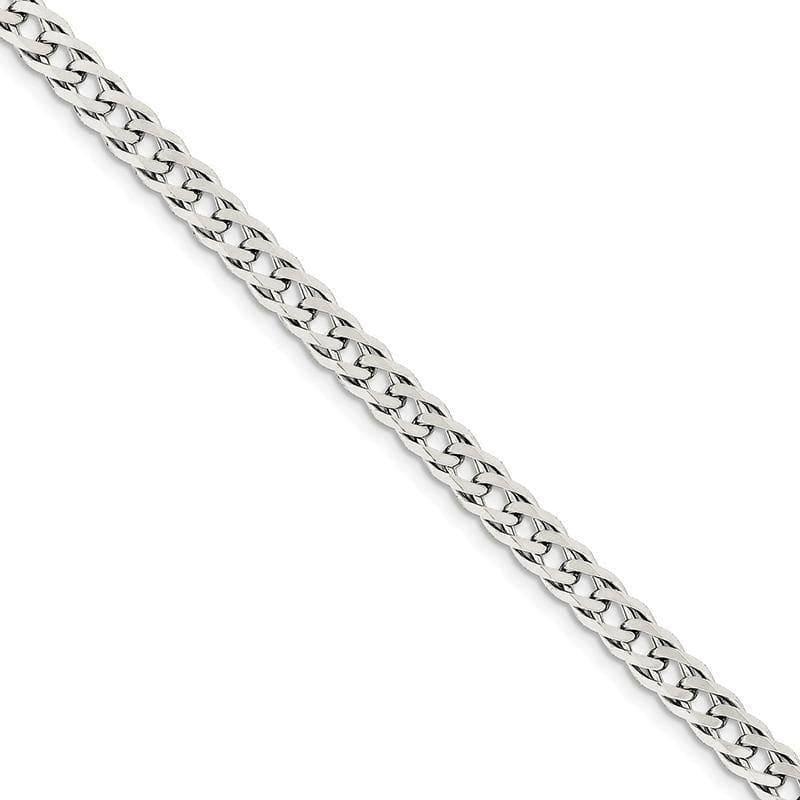 Sterling Silver 6.25mm Double 6 Side Diamond Cut Flat Link Bracelet - Seattle Gold Grillz