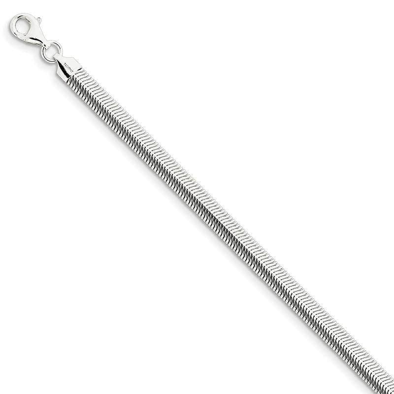 Sterling Silver 6.25mm Flat Oval Snake Bracelet - Seattle Gold Grillz
