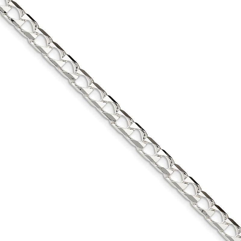 Sterling Silver 6.25mm Polished Open Curb Bracelet - Seattle Gold Grillz