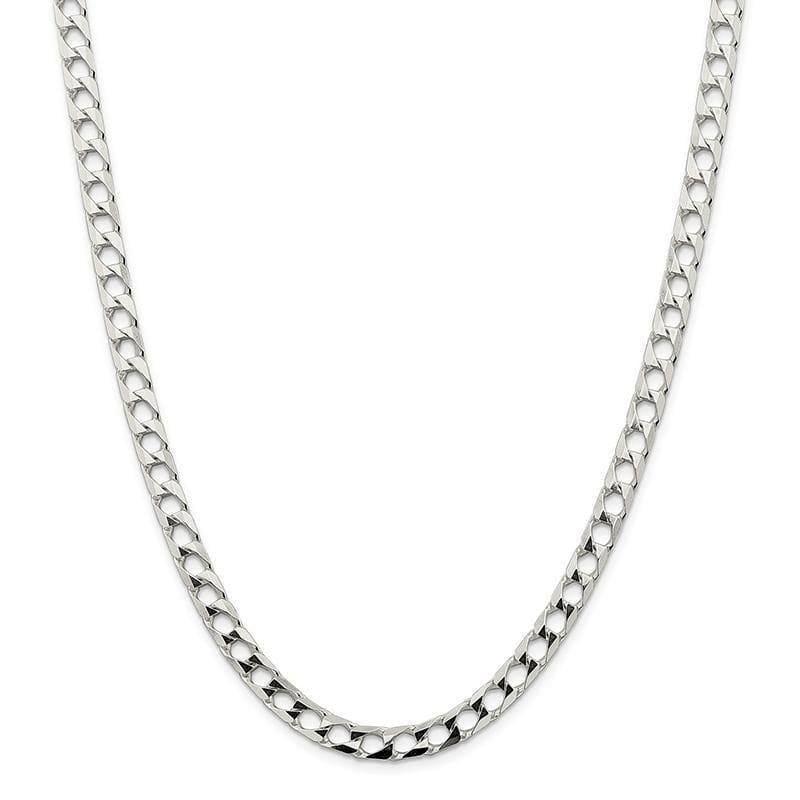 Sterling Silver 6.25mm Polished Open Curb Chain - Seattle Gold Grillz