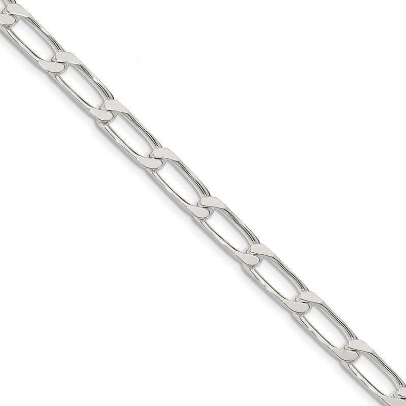 Sterling Silver 6.5mm Polished Long Curb bracelet| Weight: 16.92 grams, Length: 9mm, Width: 6.5mm - Seattle Gold Grillz