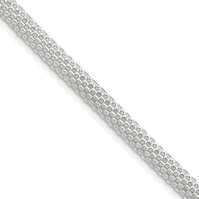 Sterling Silver 6mm Mesh Bracelet | Weight: 4.86 grams, Length: 7mm, Width: mm - Seattle Gold Grillz