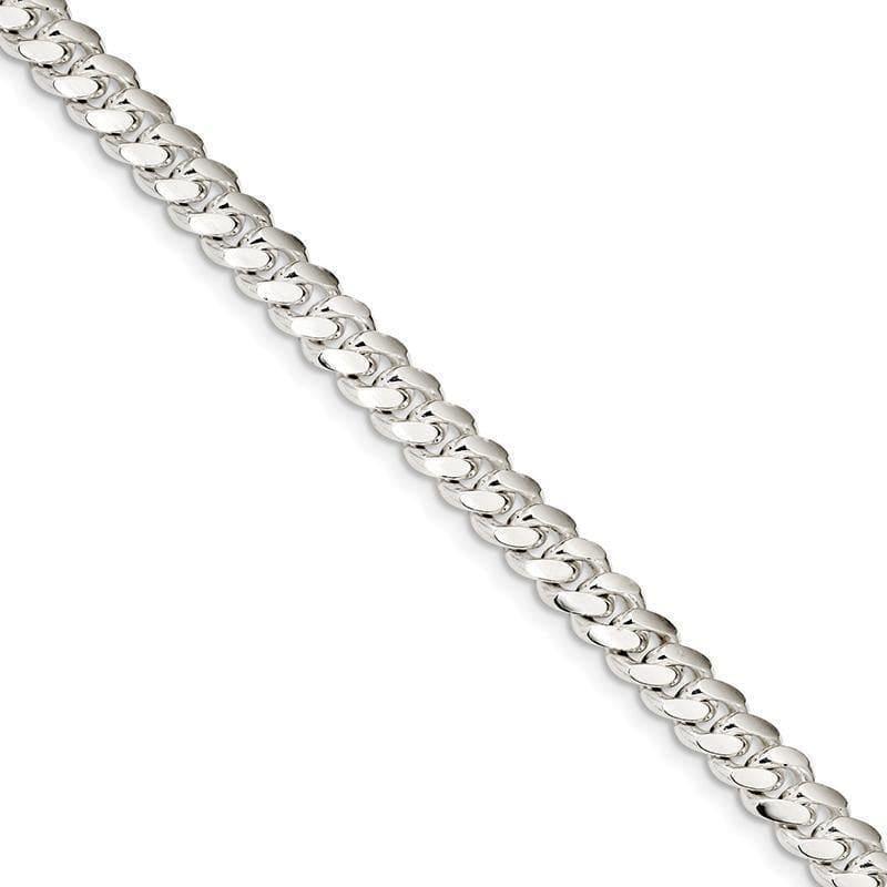 Sterling Silver 7.25mm Polished Domed Curb Bracelet - Seattle Gold Grillz