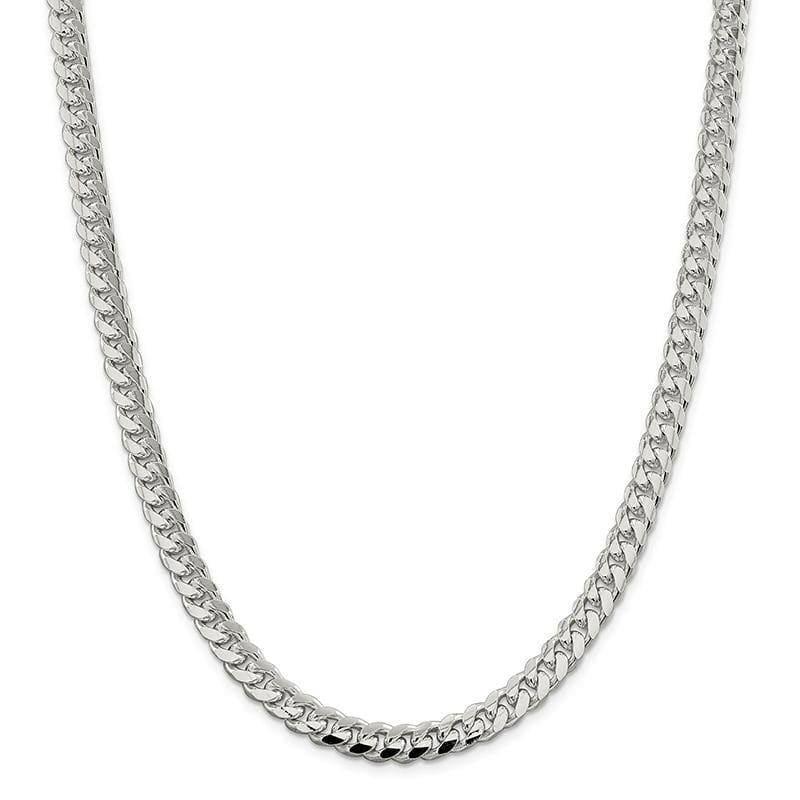 Sterling Silver 7.35mm Domed Curb Chain - Seattle Gold Grillz