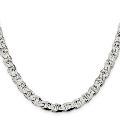 Sterling Silver 7.4mm Flat Anchor Chain - Seattle Gold Grillz