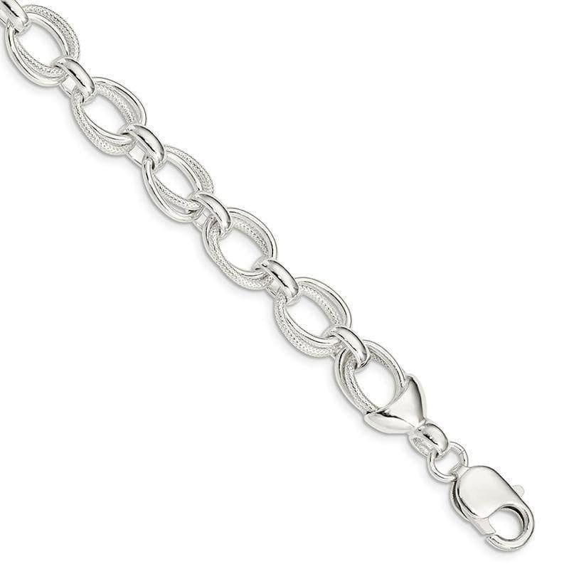 Sterling Silver 7.5inch Fancy Link Bracelet | Weight: 19.53 grams, Length: 7.5mm, Width: mm - Seattle Gold Grillz