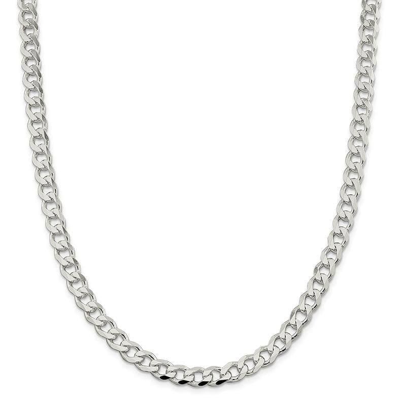 Sterling Silver 7.5mm Curb Chain - Seattle Gold Grillz