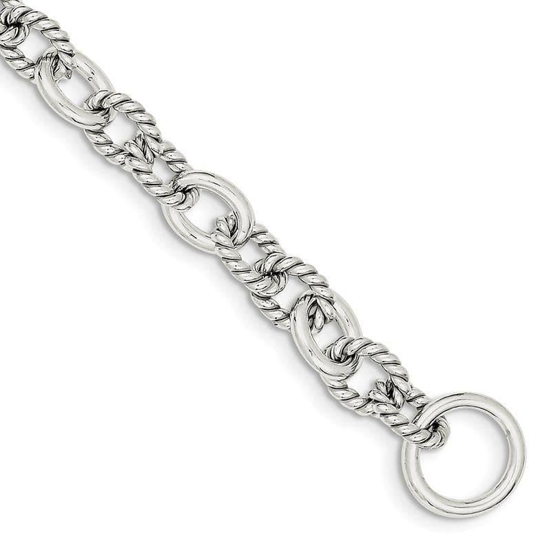 Sterling Silver 7.75inch Polished Fancy Link Toggle Bracelet | Weight: 19.25 grams, Length: 7.75mm, Width: mm - Seattle Gold Grillz