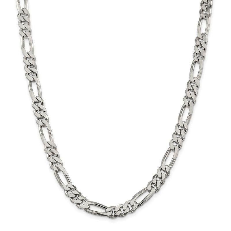 Sterling Silver 7.75mm Figaro Chain - Seattle Gold Grillz