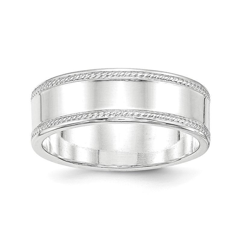 Sterling Silver 7 mm Design Edge Band - Seattle Gold Grillz