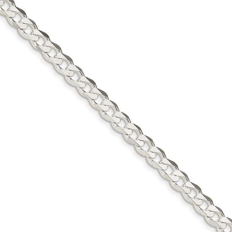 Sterling Silver 7mm Curb Bracelet - Seattle Gold Grillz