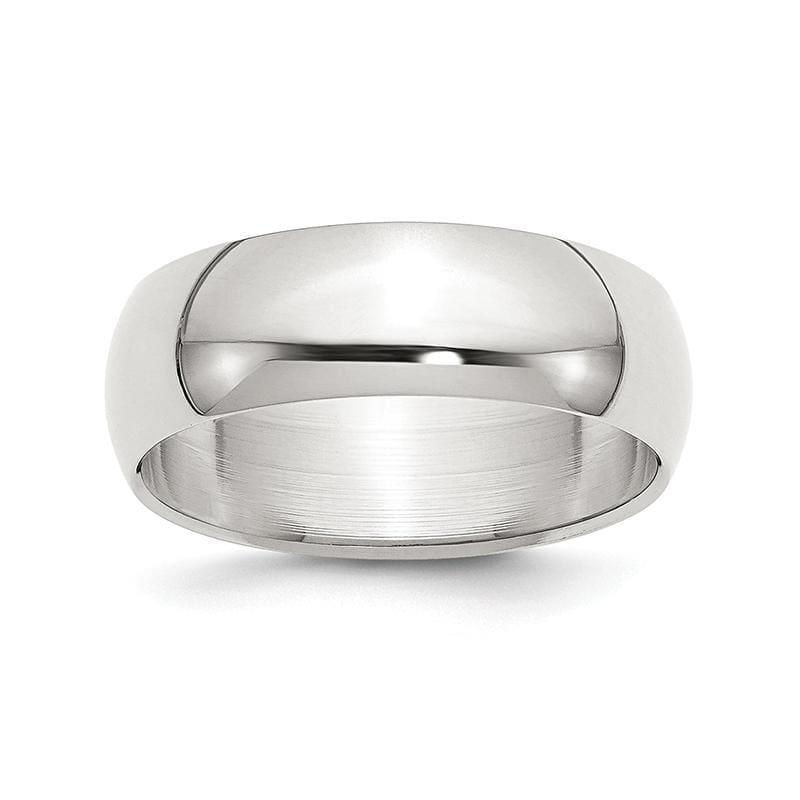 Sterling Silver 7mm Half-Round Band - Seattle Gold Grillz