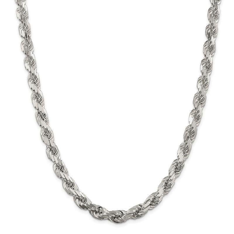 Sterling Silver 8.00mm Diamond-cut Rope Chain - Seattle Gold Grillz