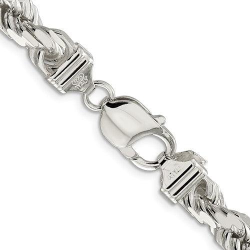 Sterling Silver 8.00mm Diamond-cut Rope Chain - Seattle Gold Grillz