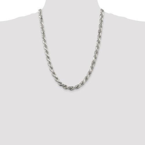Sterling Silver 8.00mm Diamond-cut Rope Chain - Seattle Gold Grillz