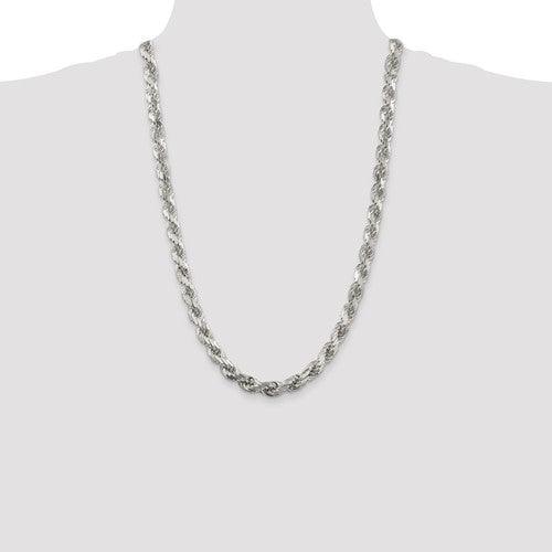 Sterling Silver 8.00mm Diamond-cut Rope Chain - Seattle Gold Grillz