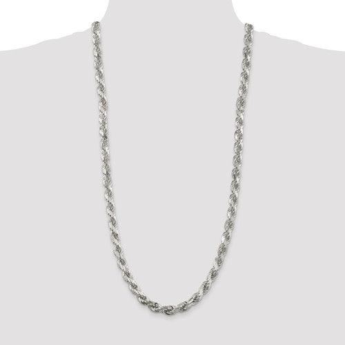 Sterling Silver 8.00mm Diamond-cut Rope Chain - Seattle Gold Grillz