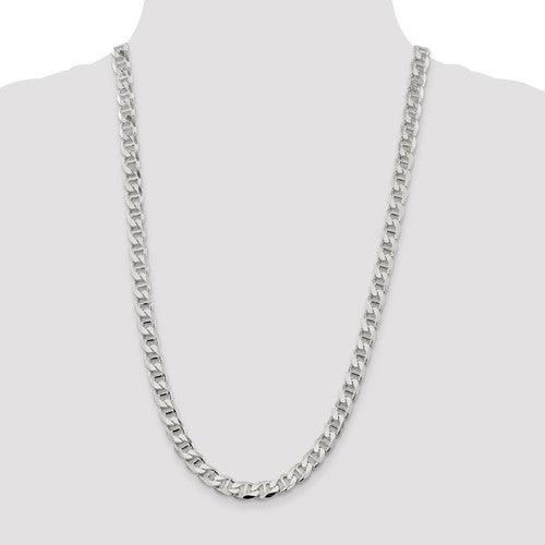 Sterling Silver 8.25mm Flat Anchor Chain - Seattle Gold Grillz