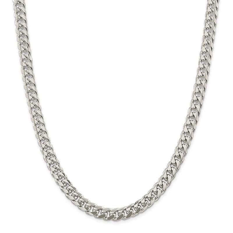 Sterling Silver 8.5mm Domed Curb Chain - Seattle Gold Grillz