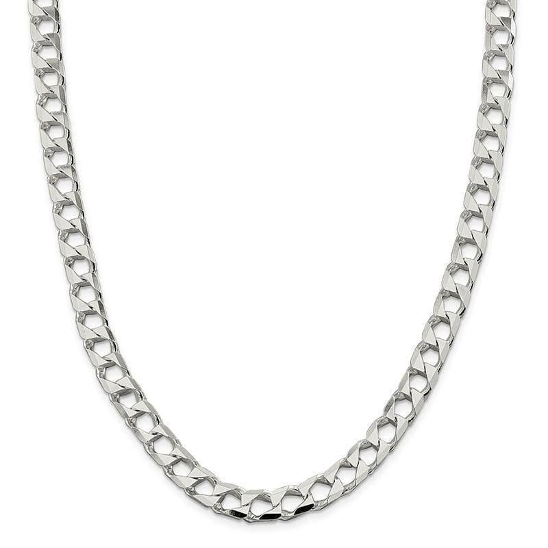 Sterling Silver 8.6mm Polished Open Curb Chain - Seattle Gold Grillz