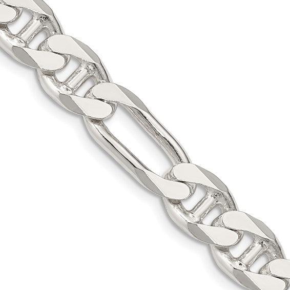 Sterling Silver 8.75mm Figaro Anchor Chain - Seattle Gold Grillz