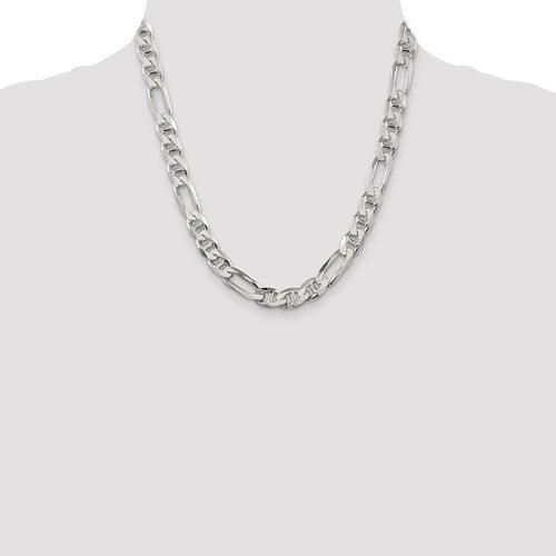 Sterling Silver 8.75mm Figaro Anchor Chain - Seattle Gold Grillz