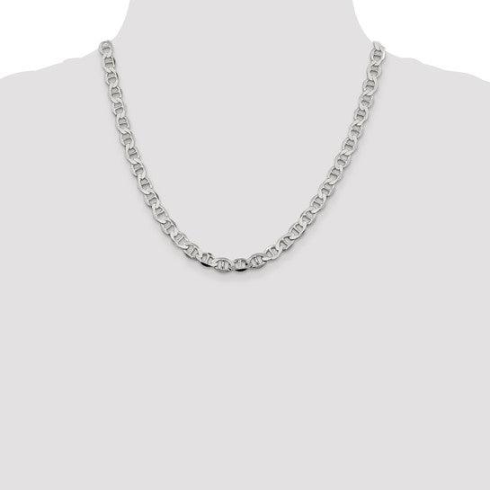 Sterling Silver 8.9mm Semi-Solid Anchor Chain - Seattle Gold Grillz