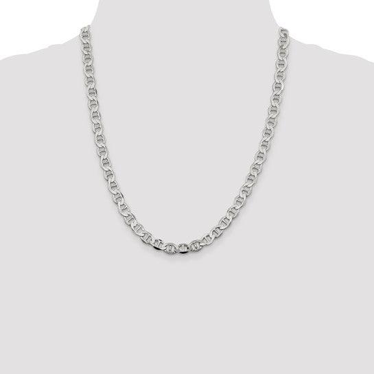 Sterling Silver 8.9mm Semi-Solid Anchor Chain - Seattle Gold Grillz