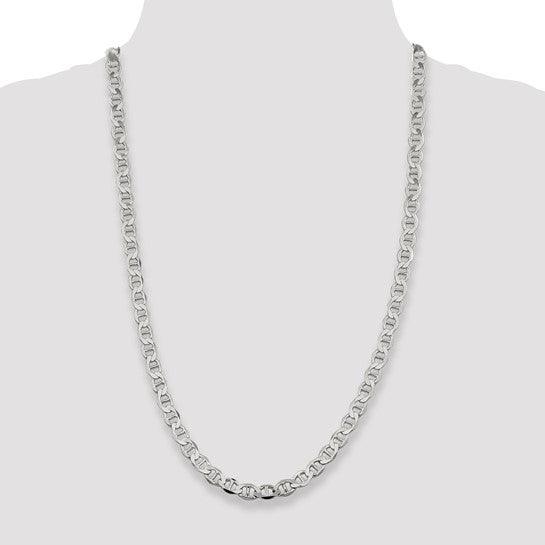 Sterling Silver 8.9mm Semi-Solid Anchor Chain - Seattle Gold Grillz
