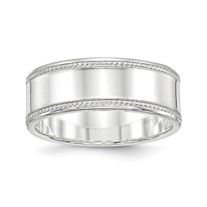 Sterling Silver 8mm Designed Edge Band - Seattle Gold Grillz