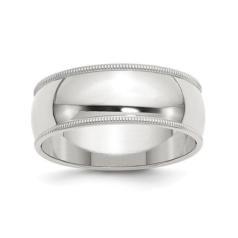 Sterling Silver 8mm Half Round Milgrain Band - Seattle Gold Grillz