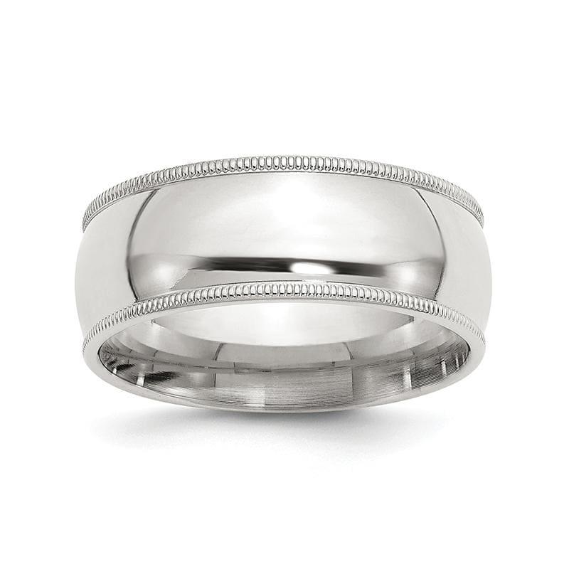 Sterling Silver 8mm Milgrain Comfort Fit Band - Seattle Gold Grillz