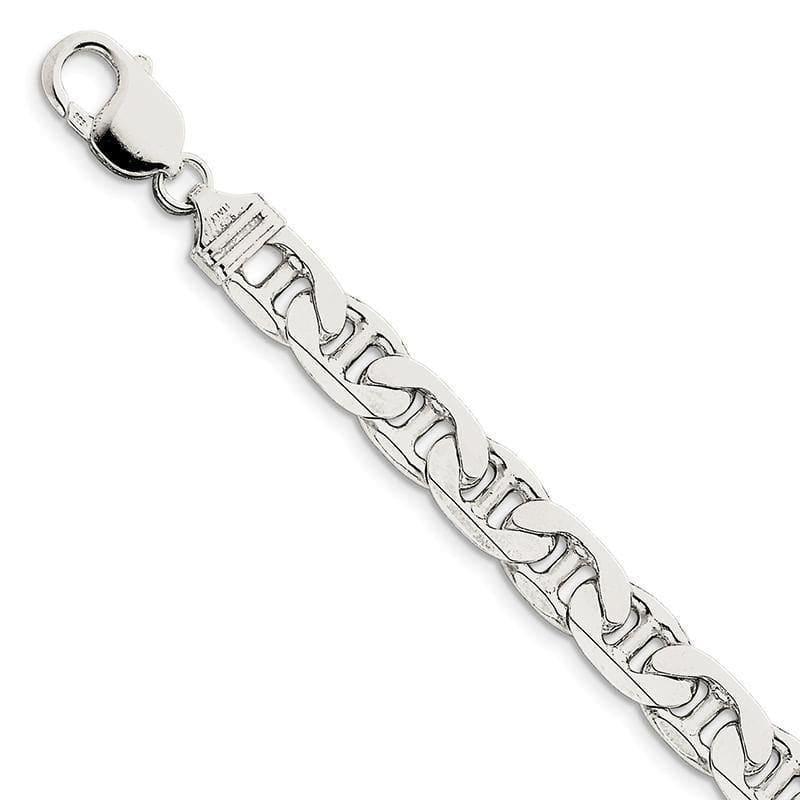 Sterling Silver 9.5mm Anchor Bracelet - Seattle Gold Grillz