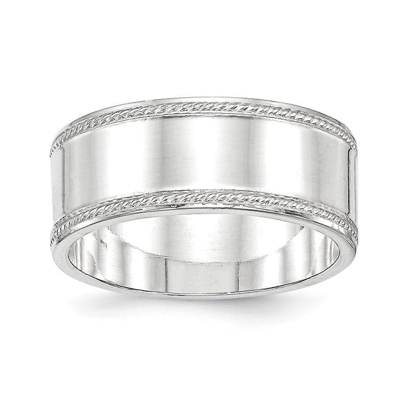 Sterling Silver 9.5mm Designed Edge Band - Seattle Gold Grillz