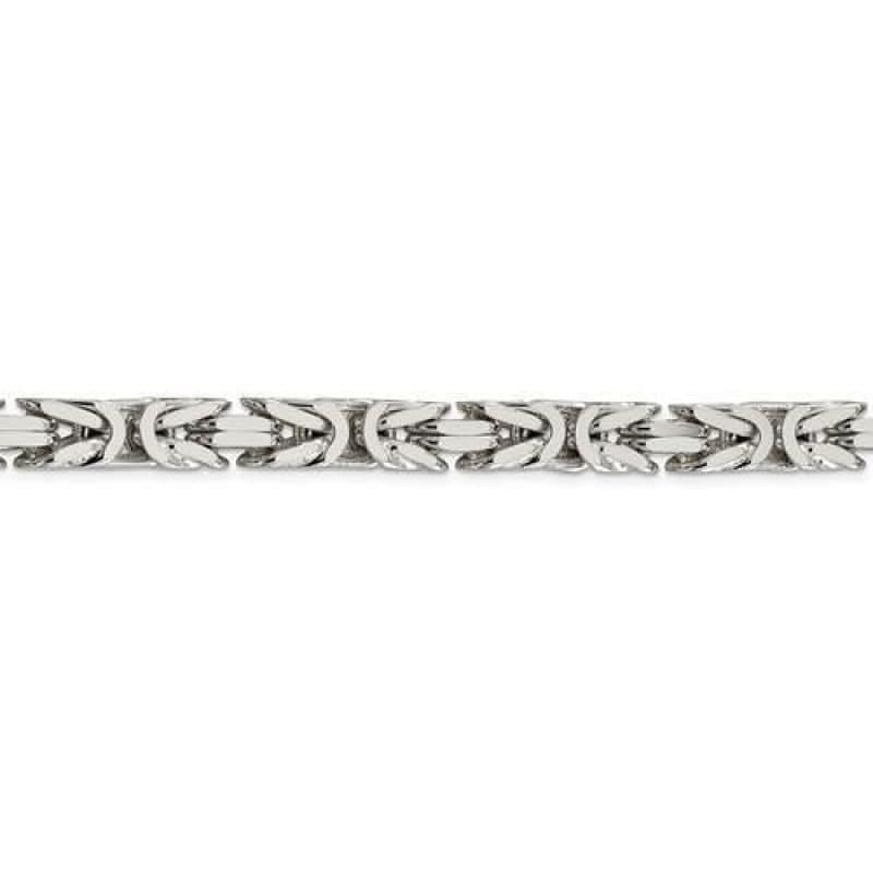 Sterling Silver 9 Inch 8.25mm Square Byzantine Bracelet - Seattle Gold Grillz