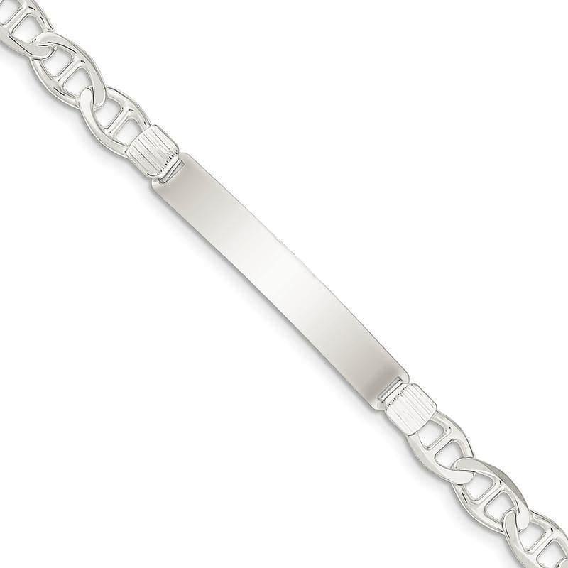 Sterling Silver Anchor ID Bracelet | Weight: 17.06 grams, Length: 8mm, Width: 7mm - Seattle Gold Grillz
