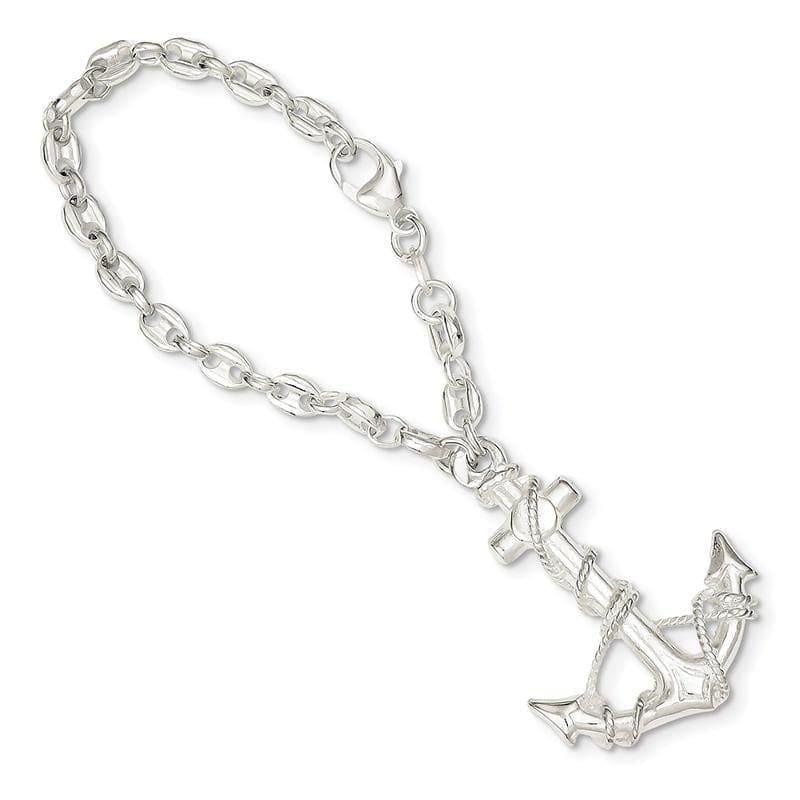 Sterling Silver Anchor Key Ring - Seattle Gold Grillz