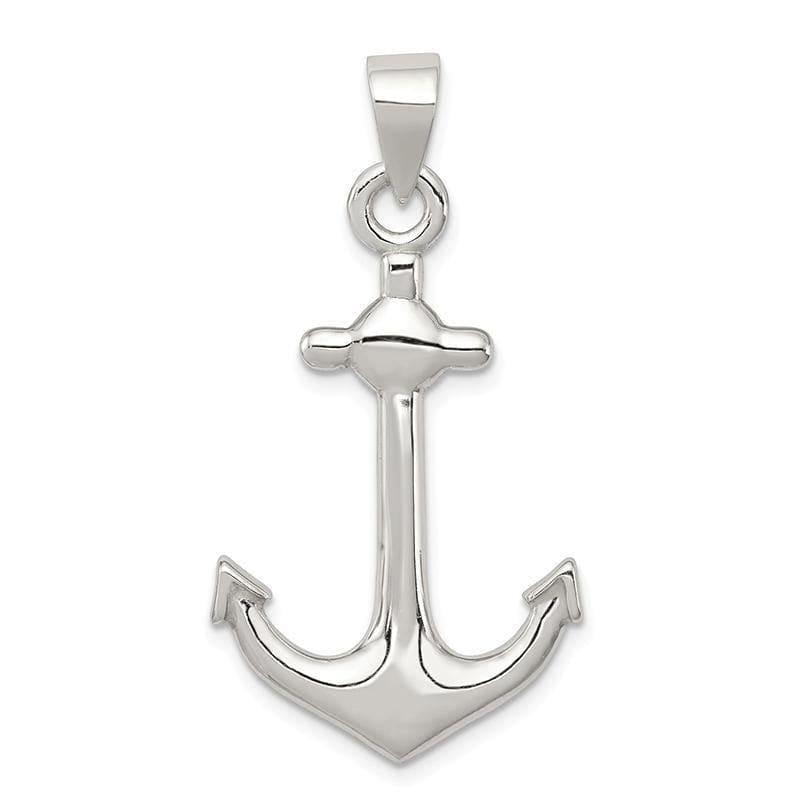 Sterling Silver Anchor Pendant | Weight: 3.67 grams, Length: 33mm, Width: 20mm - Seattle Gold Grillz