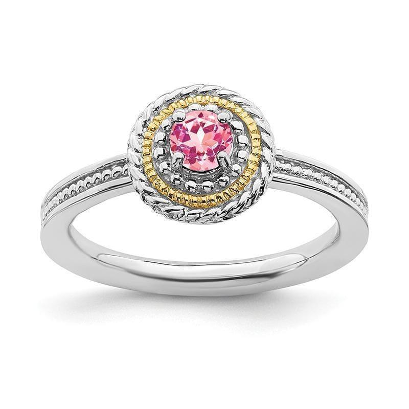 Sterling Silver & 14k Stackable Expressions Pink Tourmaline Ring - Seattle Gold Grillz