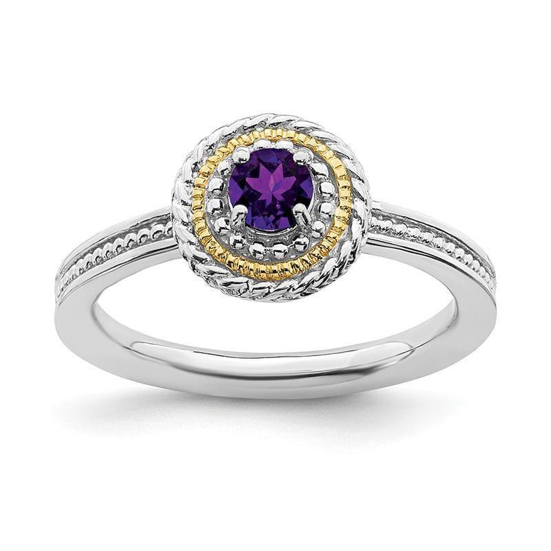 Sterling Silver & 14k Stackable Expressions Sterling Silver Amethyst Ring - Seattle Gold Grillz