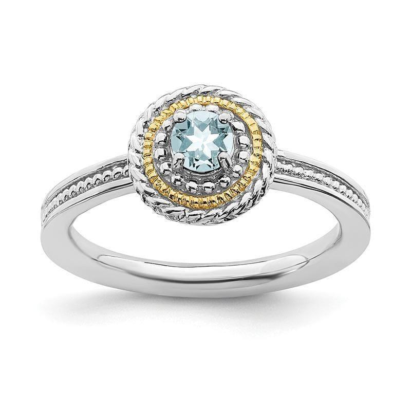 Sterling Silver & 14k Stackable Expressions Sterling Silver Aquamarine Ring - Seattle Gold Grillz